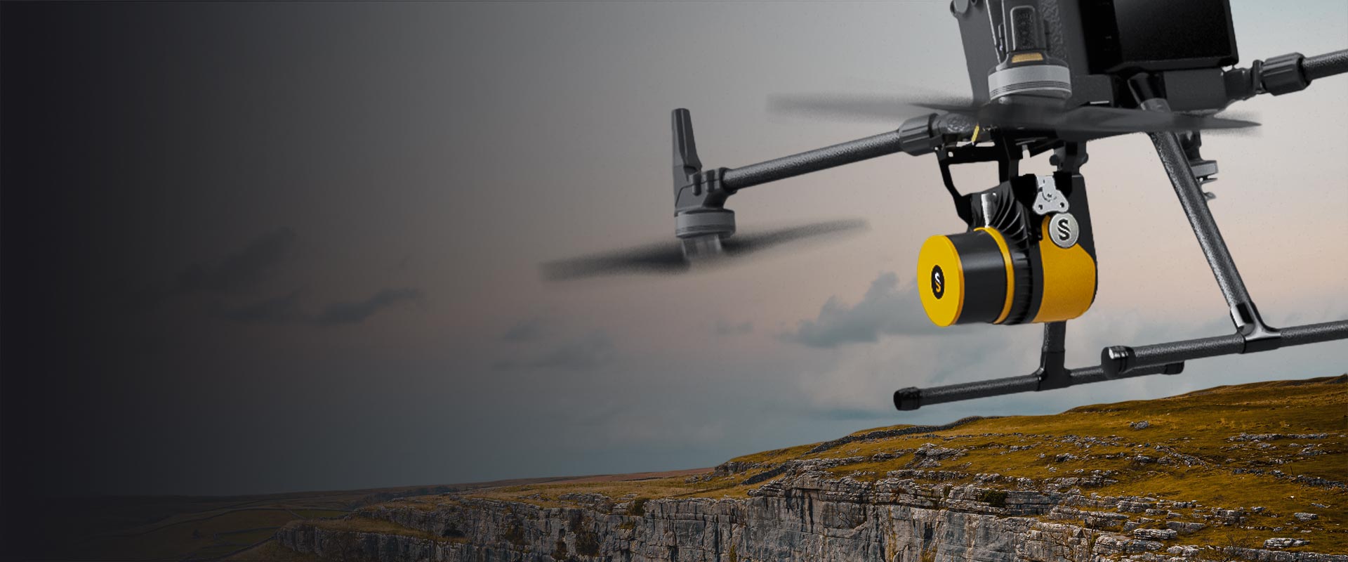 YellowScan Surveyor Ultra lidar system mounted on DJI M300 drone