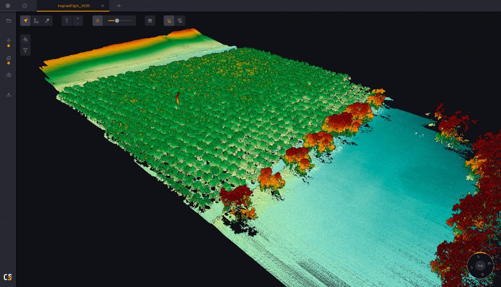 LiDAR point-cloud of vegetation