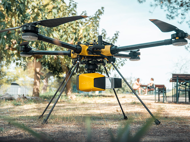 YellowScan Explorer mounted on a Hexadrone Tundra drone
