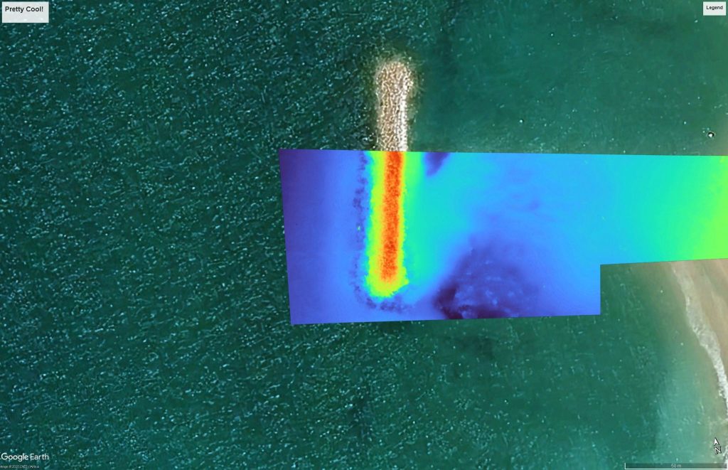 Resulting LiDAR data overlaid on local orthophoto