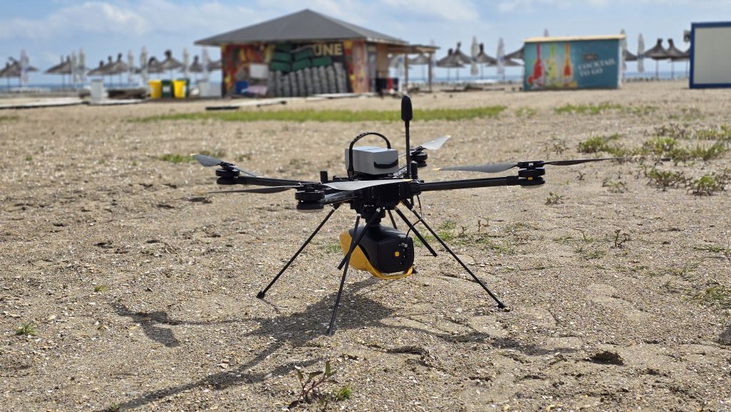 YellowScan Navigator, a topo-bathymetric LiDAR system, mounted on Tundra 2