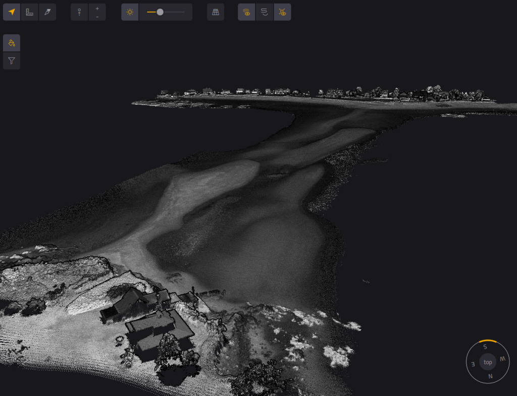 Same as above, but showing intensity instead of elevation