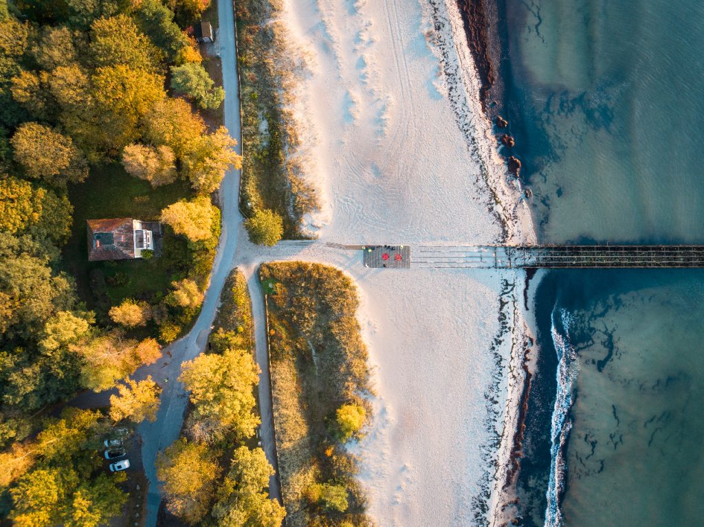 Aerial picture of the beach