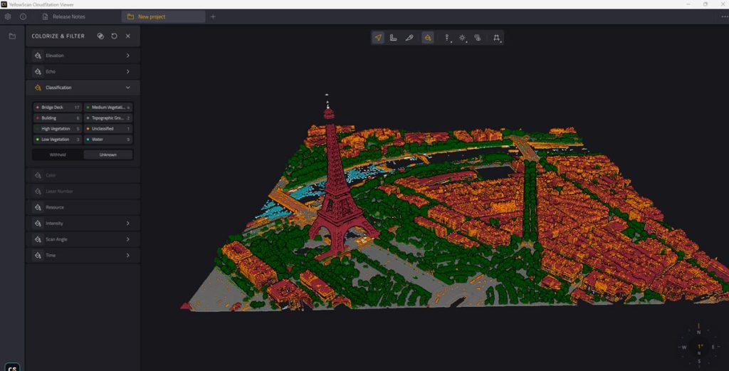 Classification mode on the CloudStation Viewer software